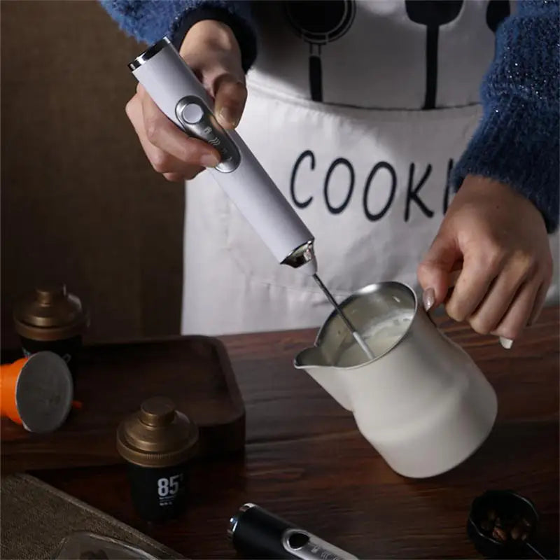 CREMIX Electric Milk Frother & Mixer | 3 Speeds | Double Stainless Steel Attachment | USB Charging