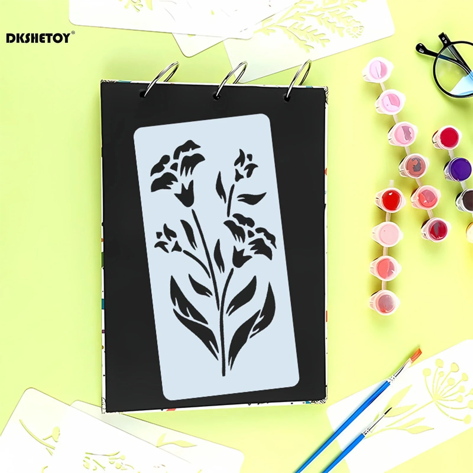 Creativora Stencil Set | 10-piece | Flexible PET Painting Stencils | For Scrapbooking, Walls, Fabric & Paper
