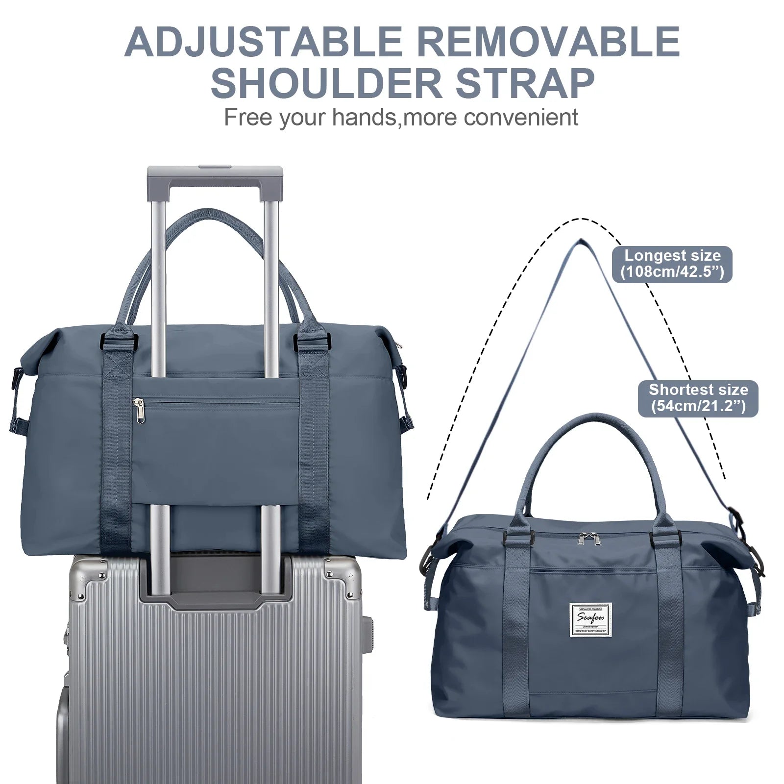 Aerovigo Travel Bag Hand Luggage 40x20x25 | Large Capacity | Weekender for Short Trips | Airline Cabin Bag