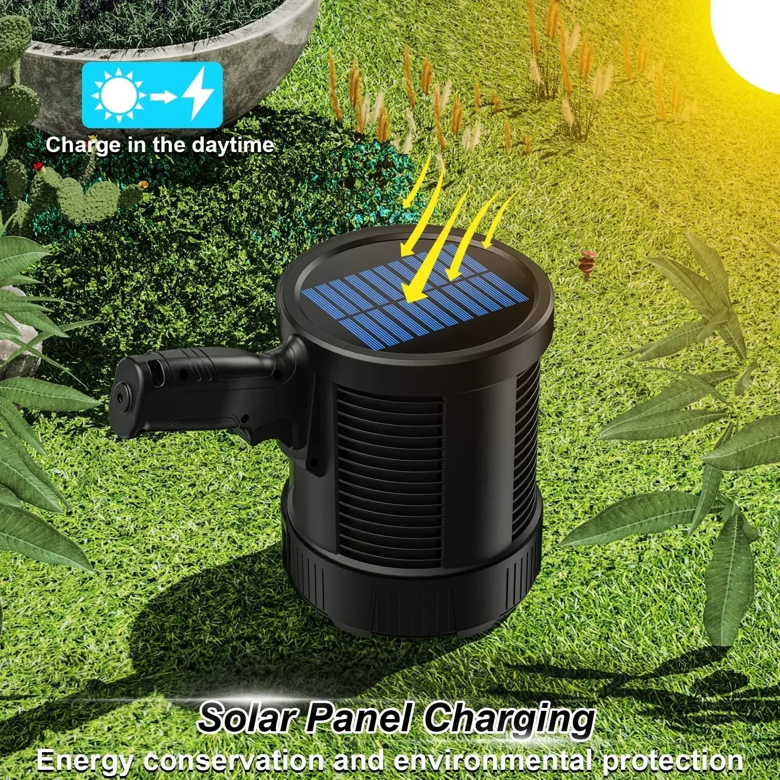 Handheld Spotlight LuminexPro 900K | 900,000 Lumens | 10000 mAh Battery | Solar & USB Charging Function | IPX5 Waterproof