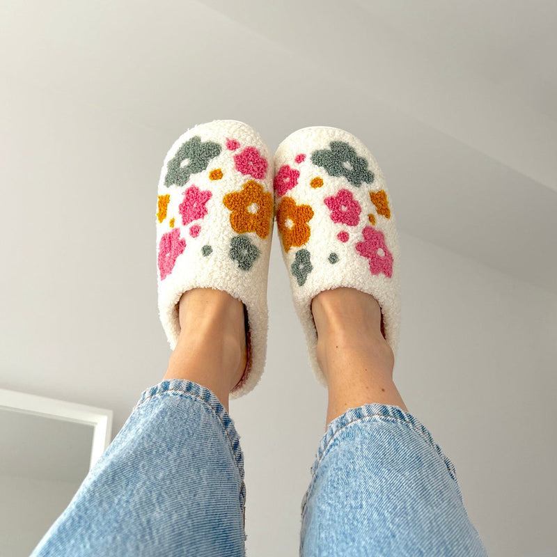 Blumina | Warm Slippers | Floral Pattern | Non-Slip Sole