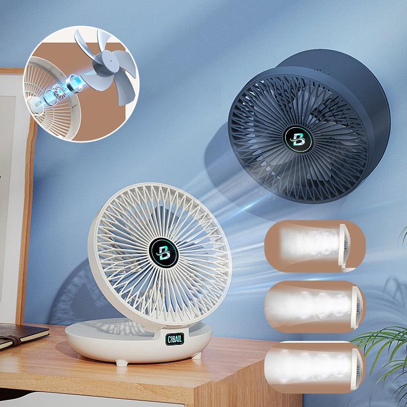 BriseFlex Foldable Table & Wall Fan | Wireless & Whisper-Quiet | 3 Speeds | Rechargeable