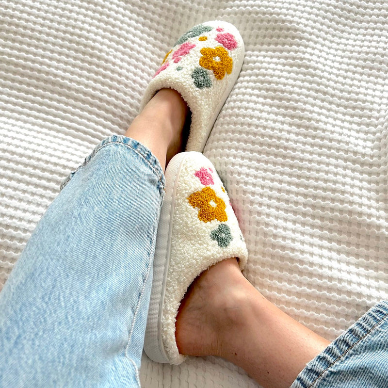 Blumina | Warm Slippers | Floral Pattern | Non-Slip Sole