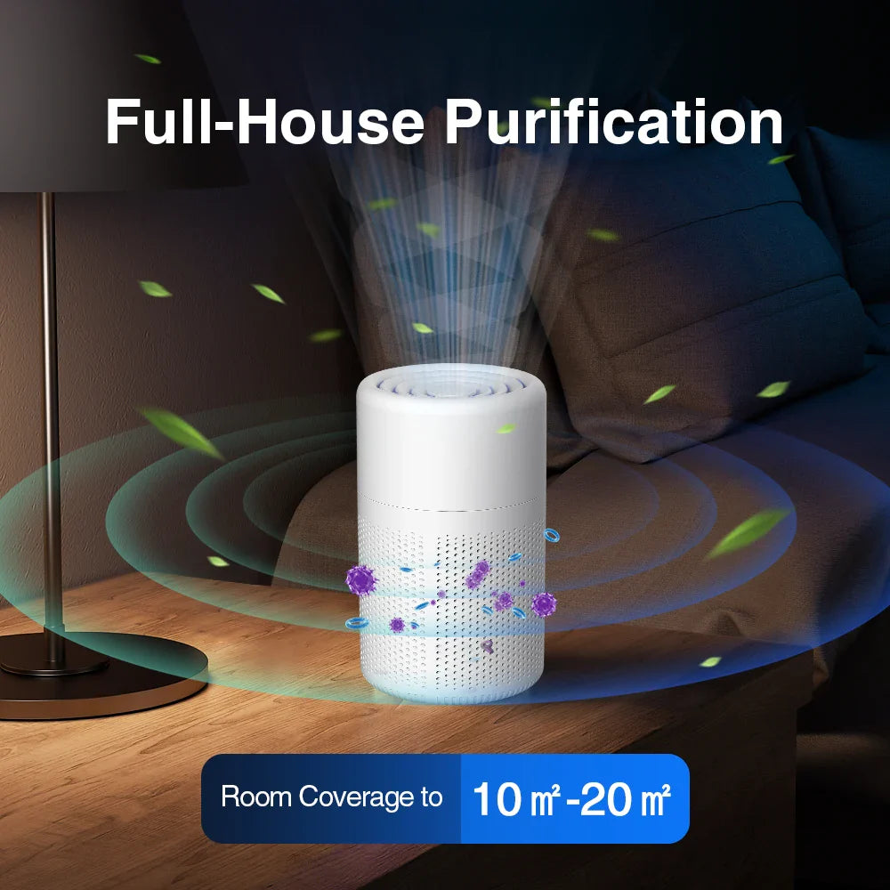 AirPure 360 | Table Air Purifier | HEPA H13 & Activated Carbon | USB Type-C & Quiet Operation