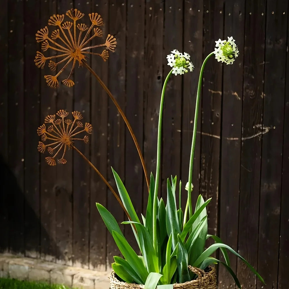 Florandis Metal Garden Stake Flower | Decorative Stake for Balcony, Bed & Planter | Weatherproof & Detailed