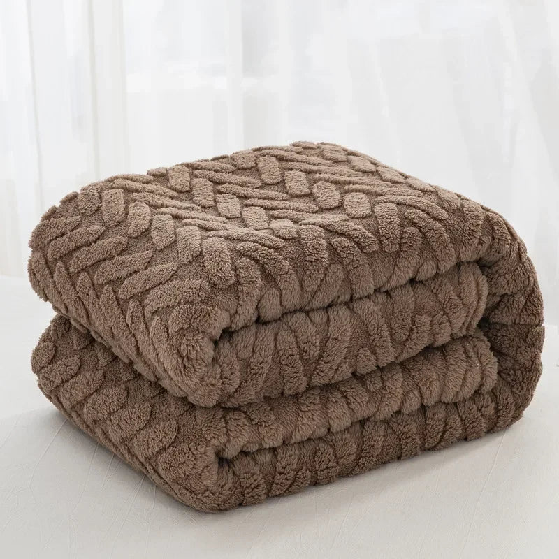 Jacquard Fleece Blanket CozyWeave | Single-Layer & Double-Sided | Soft Tafu & Shu Cotton Fleece | For Autumn & Winter