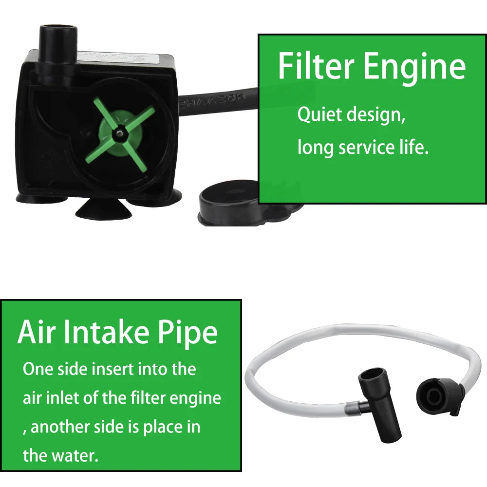 AquaThero Water Filter Pump for Aquariums | Submersible Pump with Filter & Oxygen Supply | For Freshwater & Saltwater | EU Plug