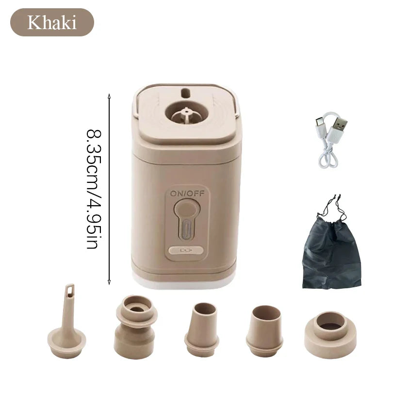 AirBreezy Mini Air Pump | Ultra Compact & USB-C Rechargeable | 5 Nozzles | 200L/min Performance