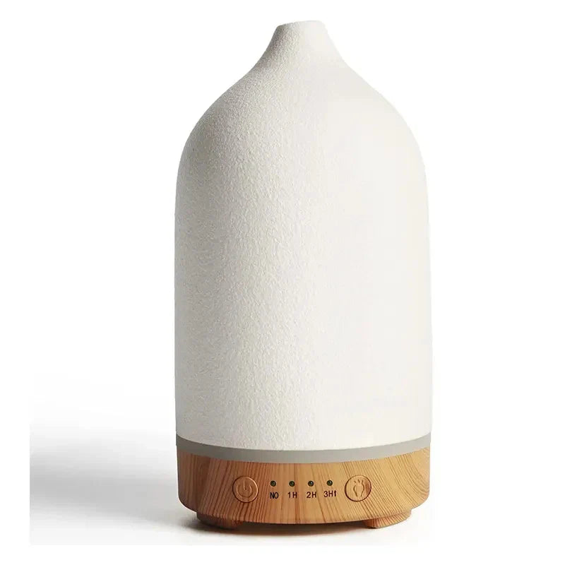 Aromisca Ceramic Aroma Diffuser | 100 ml Ultrasonic Humidifier | 7 LED Colors & Timer | Handcrafted Design | EU Plug
