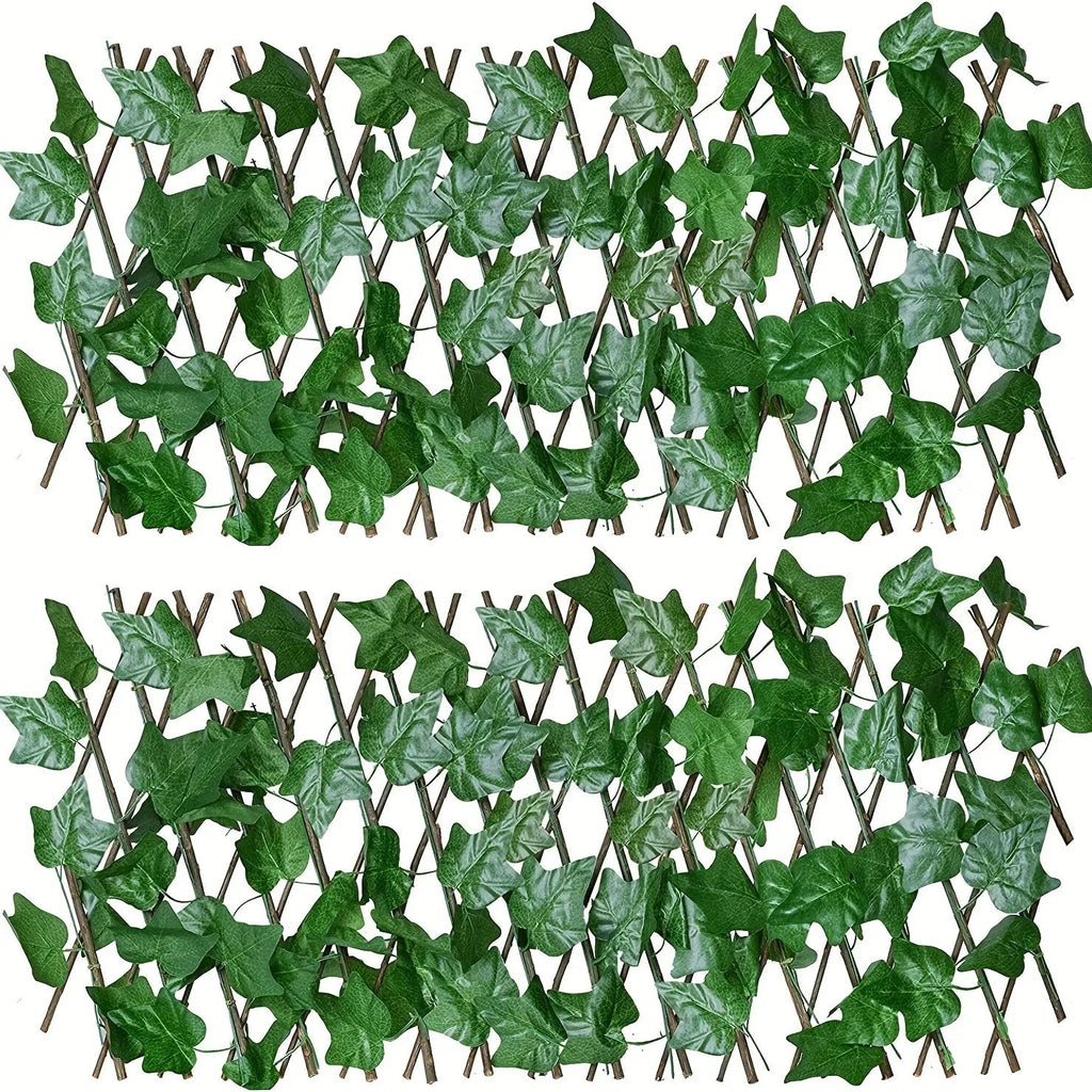 Decorative Privacy Screen Leafiva | Telescopic Fence with Artificial Leaves | Flexible & Weatherproof | Wood Look