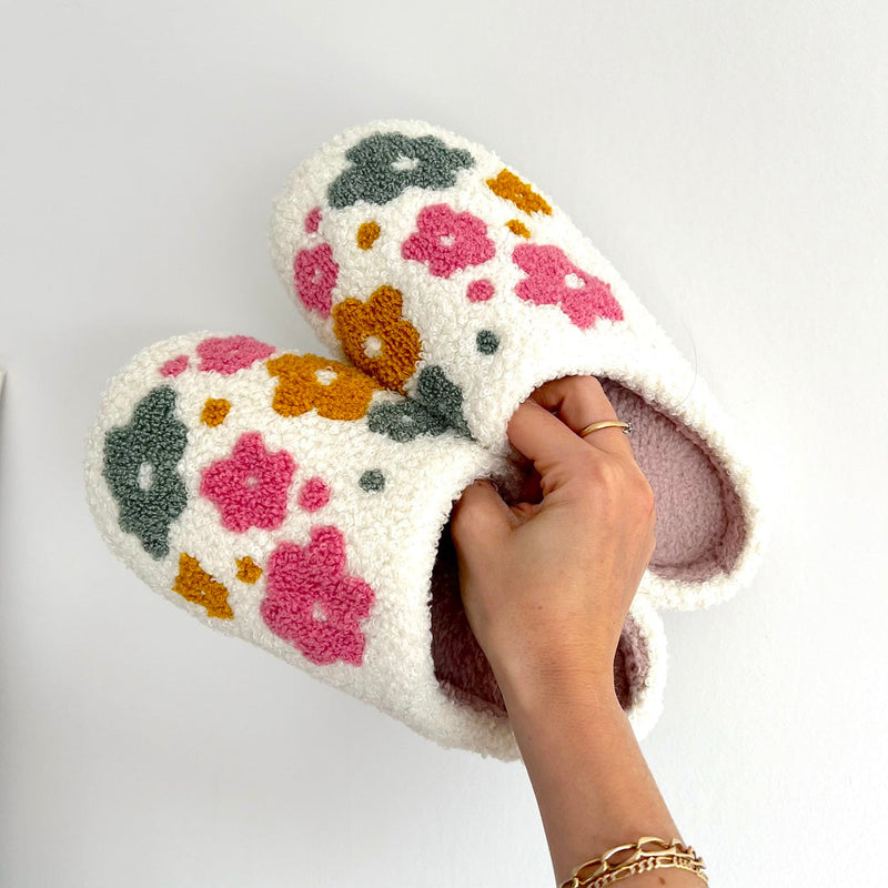 Blumina | Warm Slippers | Floral Pattern | Non-Slip Sole
