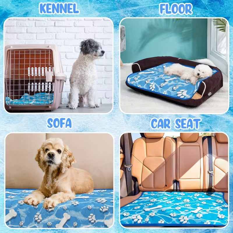 FrostPaws | Kühlmatte für Hunde & Katzen | Selbstkühlende Sommermatte | Waschbare Haustier-Liegematte