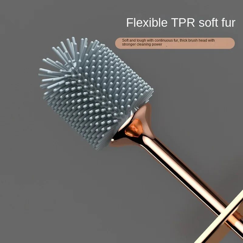 CleanFlex Toilet Brush Set | Wall Mounting Without Drilling | Deep Cleaning with Soft TPR Bristles
