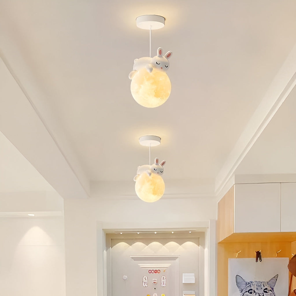 Children's Ceiling Lamp Mondolino | LED Pendant Lamp with Moon & Animals | Dimmable & Energy Efficient | For 3–5 m² Rooms