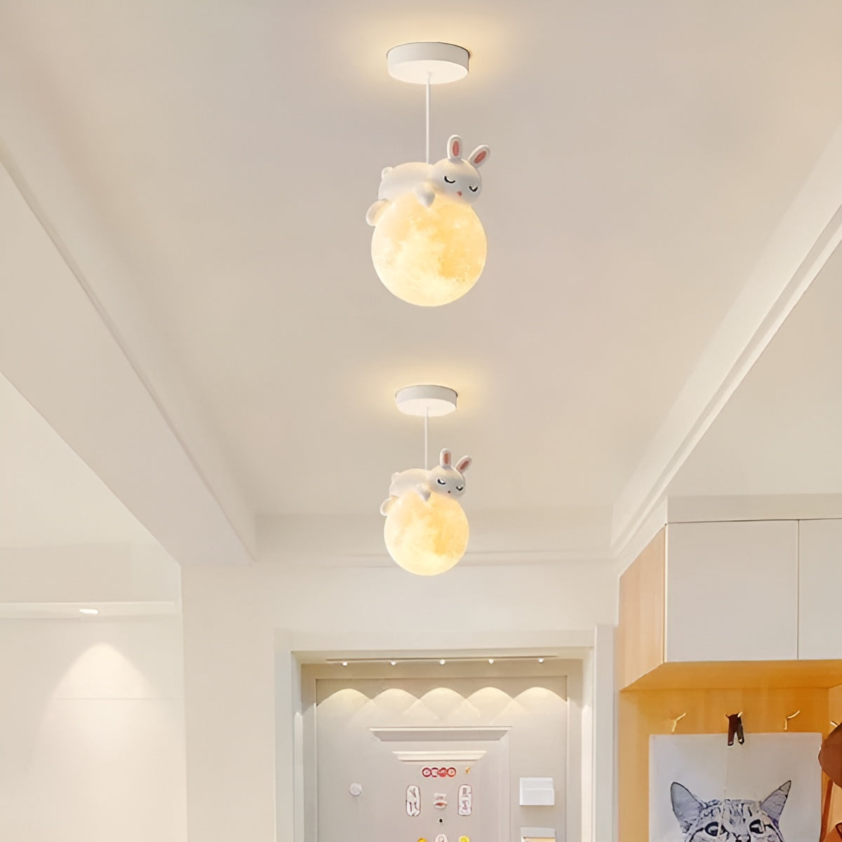 Children's Ceiling Lamp Mondolino | LED Pendant Lamp with Moon & Animals | Dimmable & Energy Efficient | For 3–5 m² Rooms