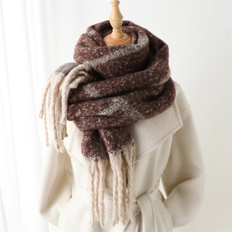 CashmiraLux | Women's Winter Scarf & Stole | Cashmere-Pashmina Mix | 220×42 cm | With Fringes