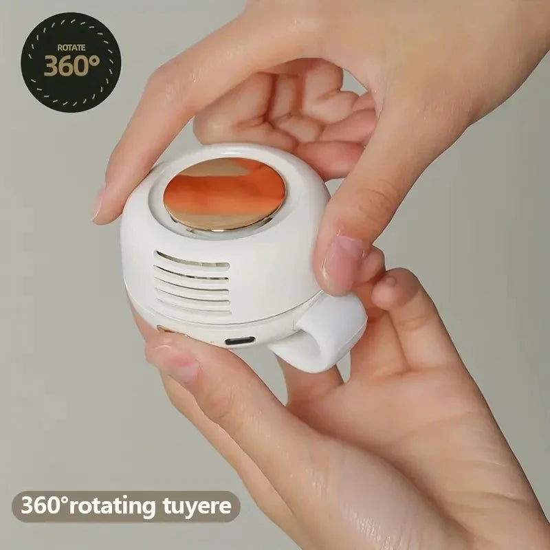 CLIPBREEZE Mini Fan without Blades | Quiet & Portable | With Clip, 360° Rotatable | USB-C Rechargeable | For Kids, Travel & Everyday Use