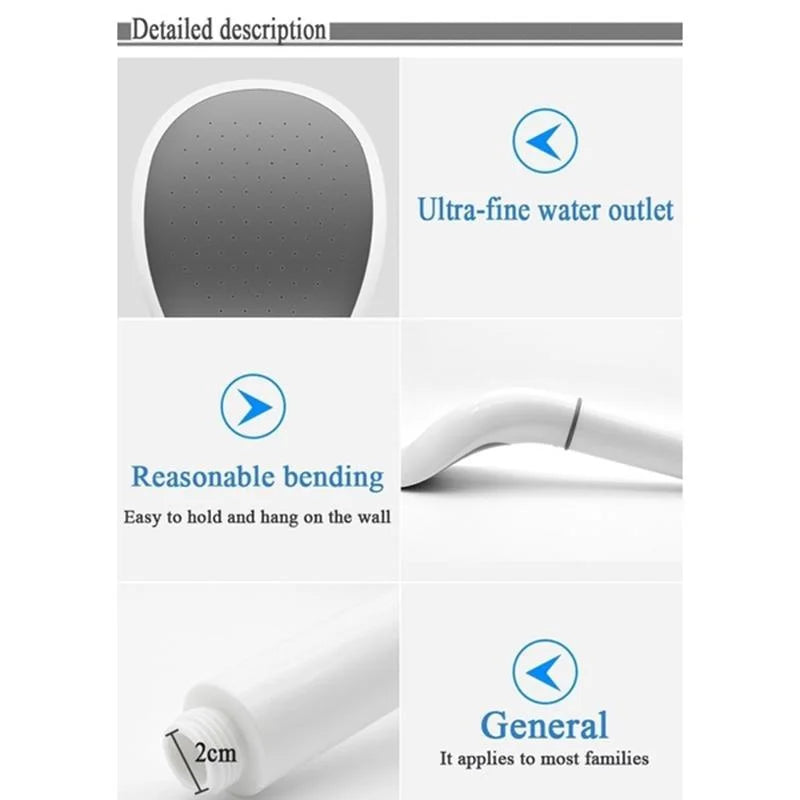 AquaVelo High-Pressure Shower Head with Water-Saving Function | White Hand Shower with Filter & Standard Connection – 22×12×7.4 cm