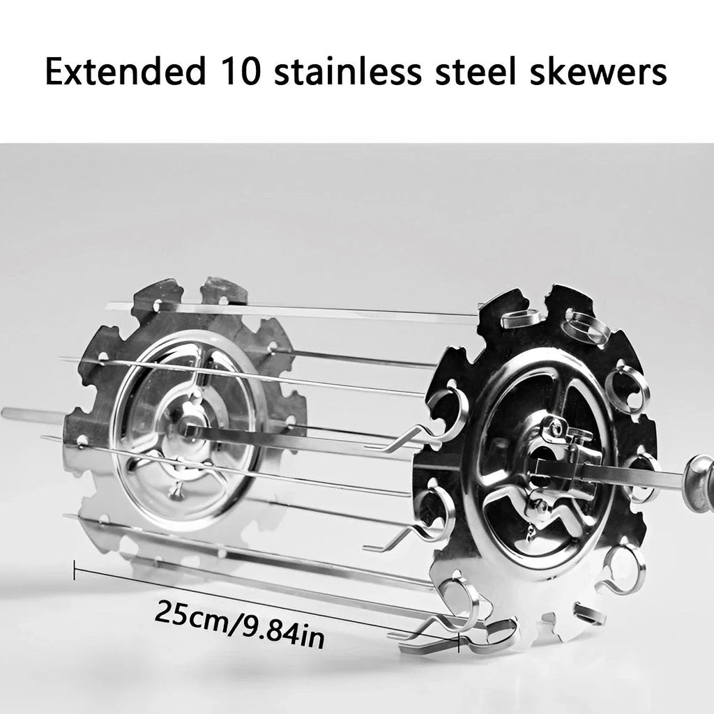 BBQ Grill Basket KebabMaster | Stainless Steel Skewer Cage | Ø 13.5 cm x 25 cm | For Rotisserie Ovens | 10 Skewers
