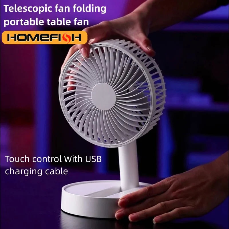 Folding Fan AeroFold | 4-Level USB Fan with Timer | Compact & Quiet | For Indoor & Outdoor Use