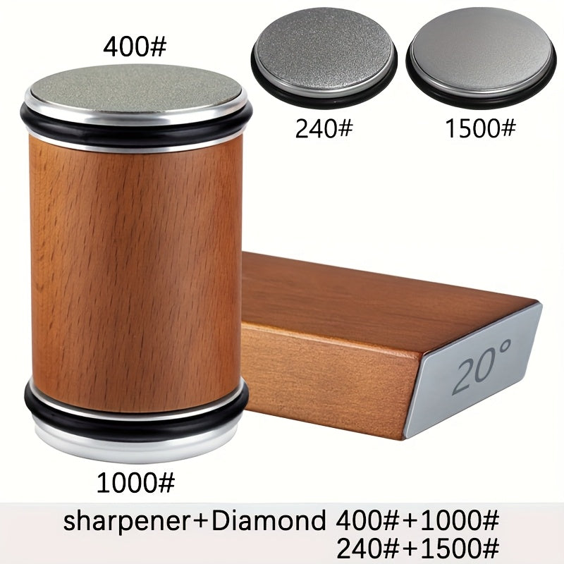 EdgeCraft DuoSharp Sharpening Stone Set | Diamond Stone with Magnetic Holder | 15° & 20° Sharpening Angle | Wood & Metal