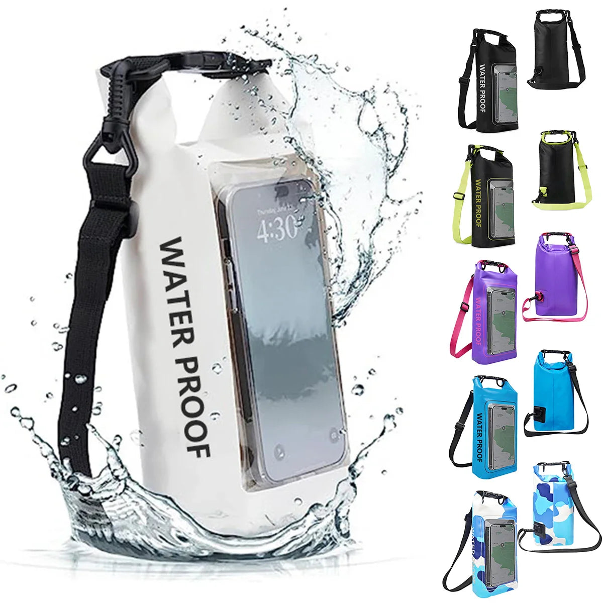 AquaVault Waterproof Dry Bag 2L | With Touchscreen Window | Outdoor Bag for Kayaking, Trekking & Water Sports