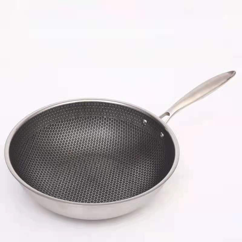 Chefverro Stainless Steel Non-Stick Frying Pan with Honeycomb Structure | Suitable for All Cooktops Including Induction | Scratch-Resistant & Dishwasher Safe