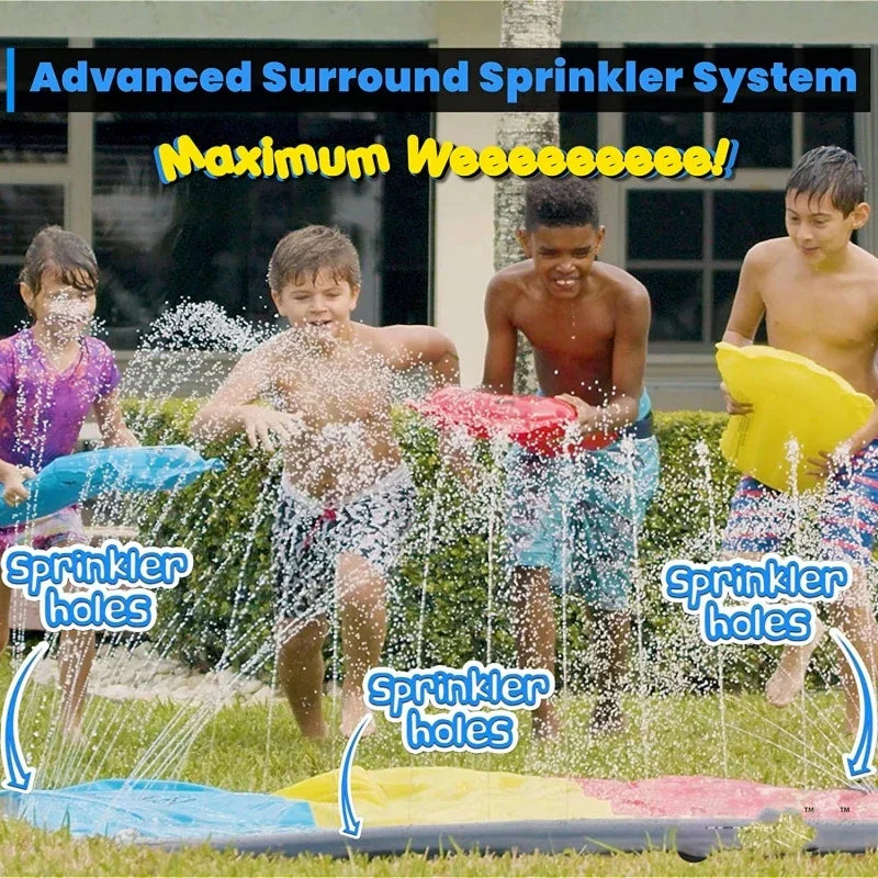 AquaRush Water Slide | Inflatable Water Slide with Sprinkler Function | For Garden & Outdoor | Summer Play Fun for Kids