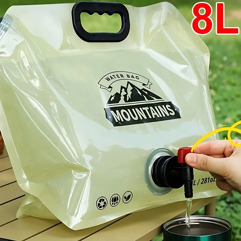 HydraPakx Foldable Water Carrying Bag 8 L | With Handle & Spout | For Camping, Hiking & Outdoor