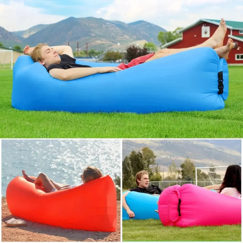 Airvana Inflatable Sofa Outdoor | Portable Air Couch for Camping & Beach | With Headrest & 30h Durability