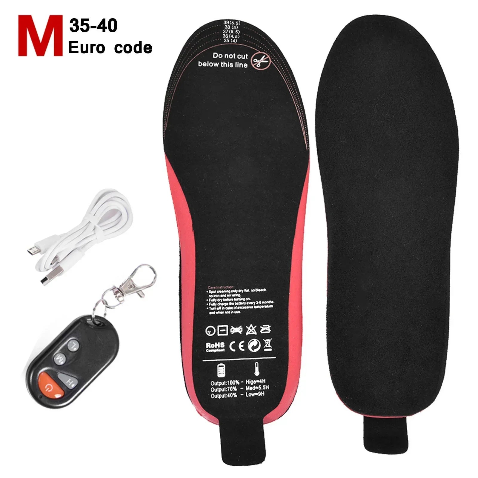 Heated Insoles WarmStep Pro | Rechargeable with Remote Control | 3 Heat Settings | Cut to Size | Electric Foot Warmers for Winter & Outdoor