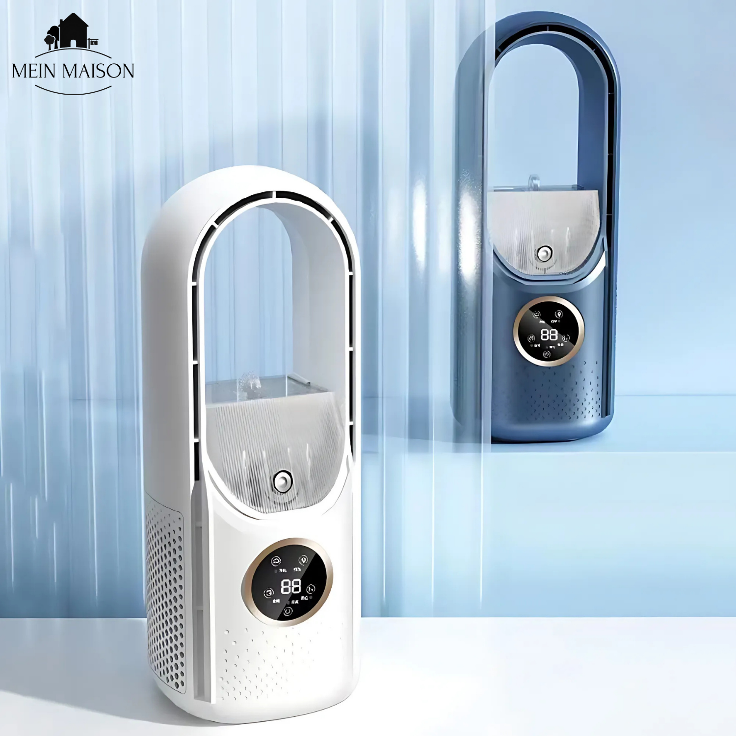 Airevo Air Cooler | Bladeless USB Fan | 6 Levels | Quiet & With Timer | Air Humidification