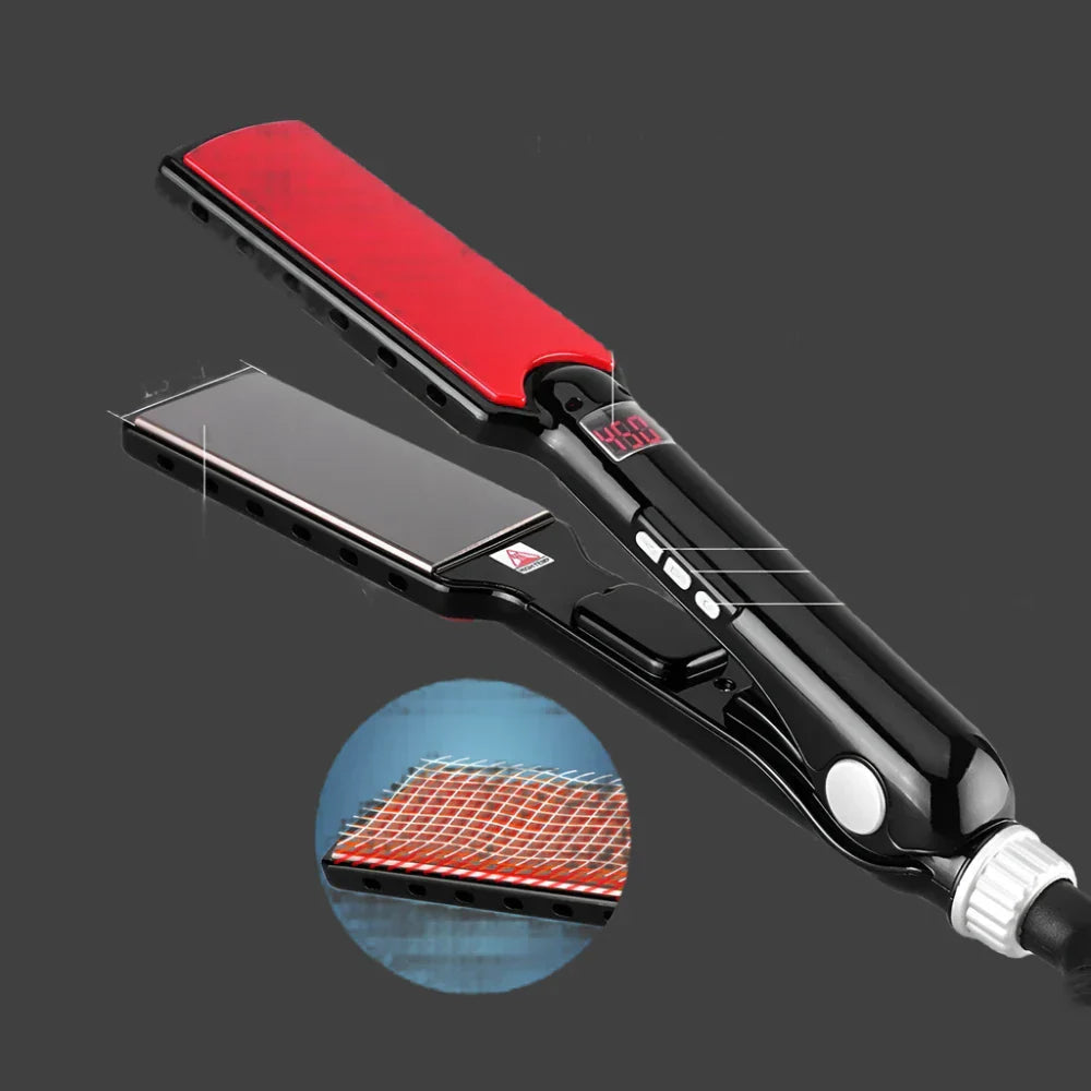 Hair Straightener TITANEA PRO | Wide Nano-Titanium Plates | 50–249°C | LED Display & Dual Voltage | 25×4.3×3.5 cm