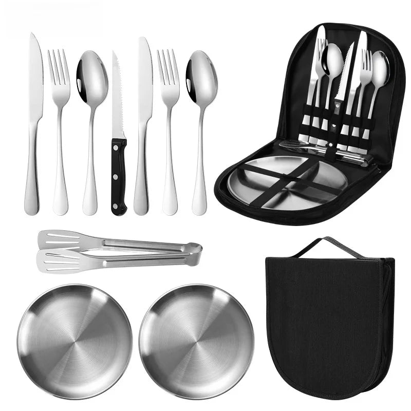 Camping Cutlery Set Silviora Gear | 10/20-piece | Stainless Steel | For Outdoor, Picnic & Travel