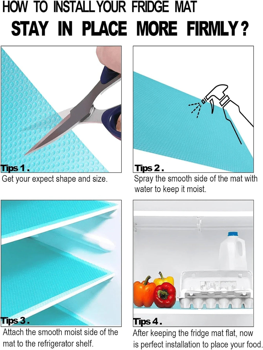 FreshLiner Refrigerator Mats | 29×45 cm | EVA Cut Mats | BPA-Free | For Refrigerator, Drawer & Shelf