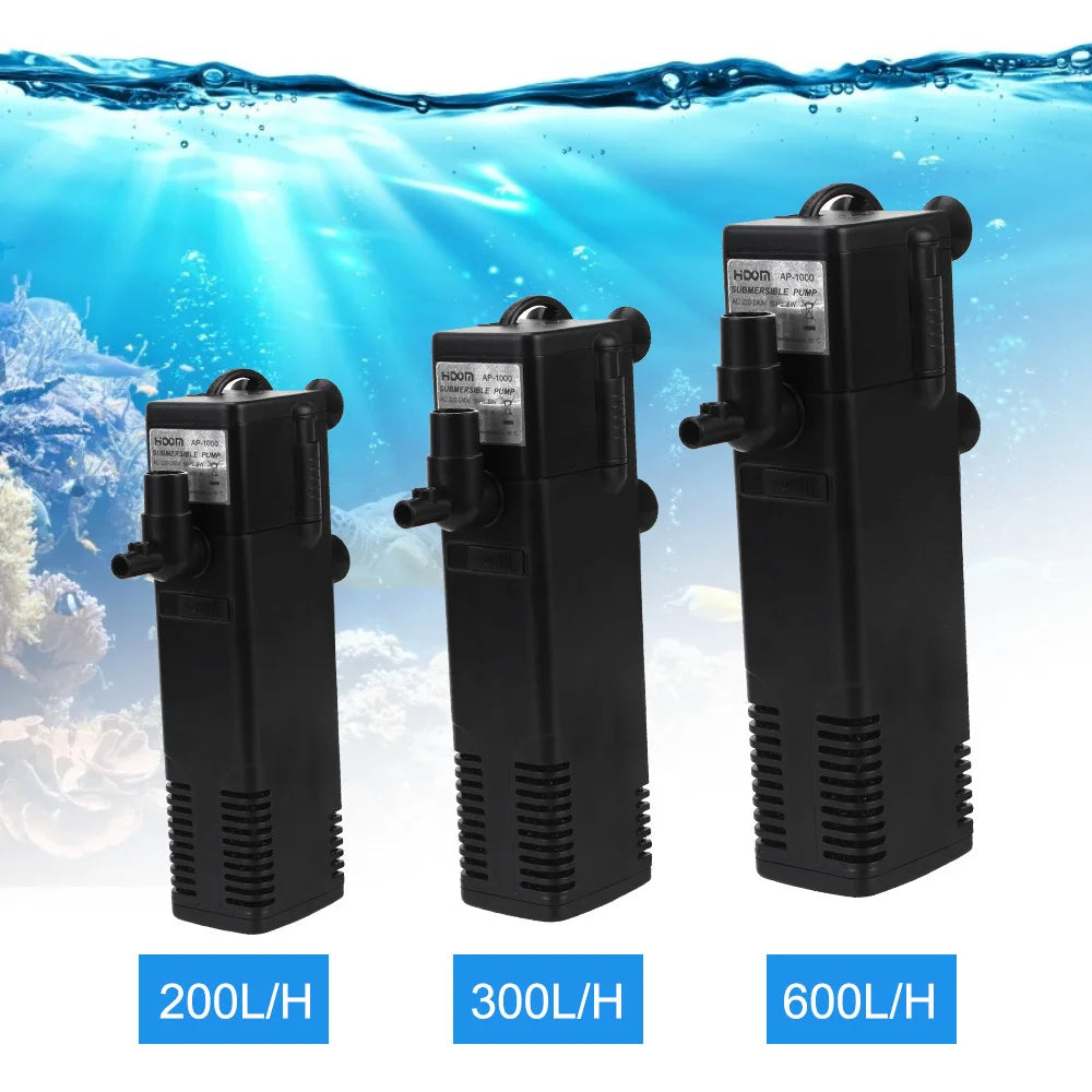 AquaThero Water Filter Pump for Aquariums | Submersible Pump with Filter & Oxygen Supply | For Freshwater & Saltwater | EU Plug