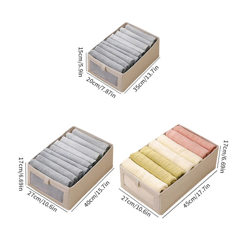 Clothing Storage Box with Viewing Window | Foldable & Breathable | VistaLino Linen Box in M/L/XL