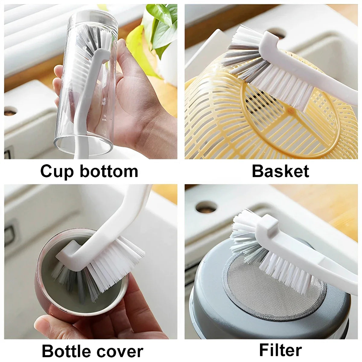 Fugenix Cleaning Brush Set | 9-Pack Joint & Groove Brushes | Ergonomic & Reusable | For Bathroom, Kitchen & Windows