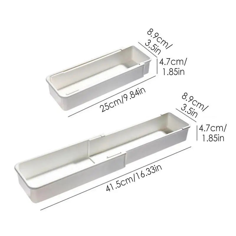 FlexiSort Cutlery Tray | Extendable Cutlery Organizer | Flexible & Space-Saving | White