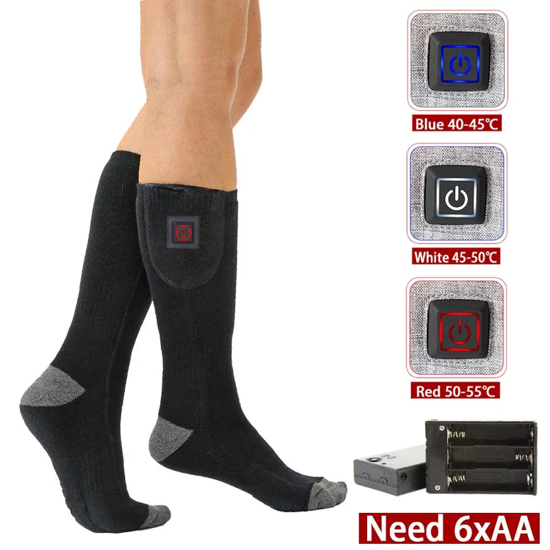 Electric Heated Socks | USB Warm Socks for Women & Men | 3 Heat Settings | Ideal for Skiing, Cycling & Outdoor | ThermaStep
