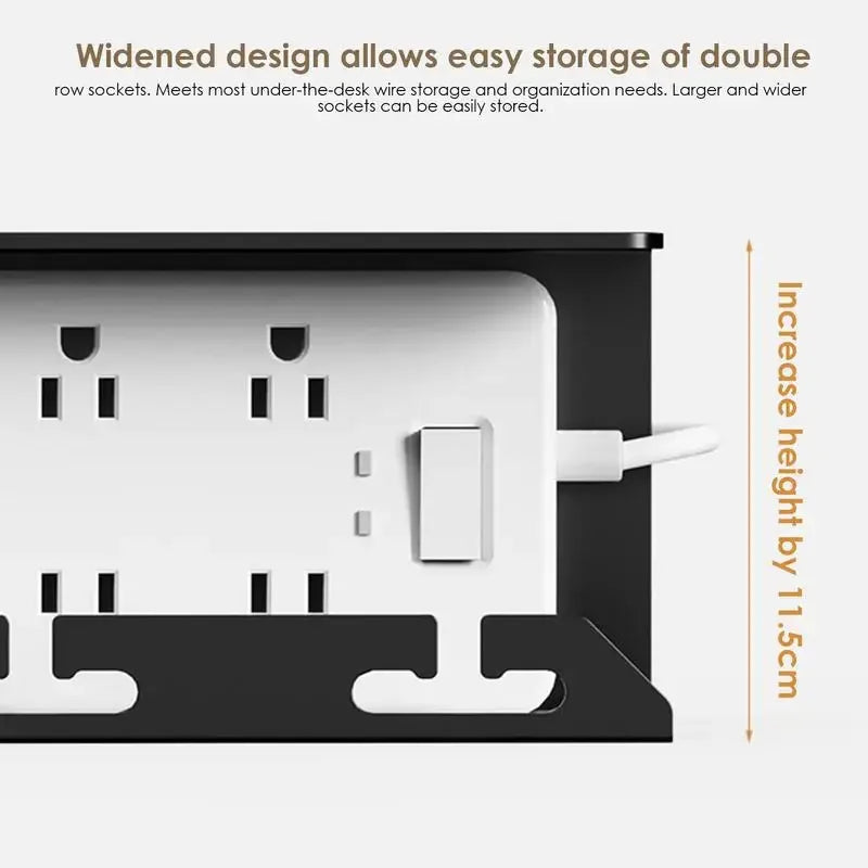 DeskFixx Cable Duct | Under-Desk Cable Management | No Drilling | Robust Steel Tray | Black