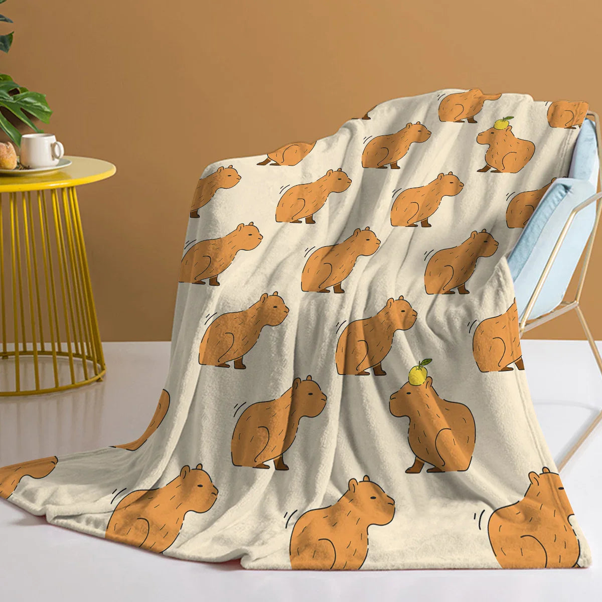 CapyLoom Cozy Blanket | Fluffy Capybara Cozy Blanket | Soft Flannel Fleece Throw | Sofa & Bed Cover in 3 Sizes
