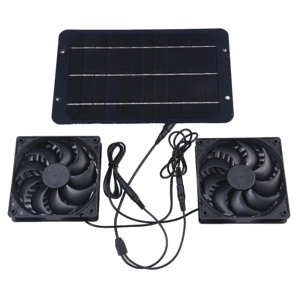 AirSol Duo Ventilation System | Solar-Powered Dual Exhaust Fans | 10W | For Greenhouse, Animal Shelter & Outdoor Applications