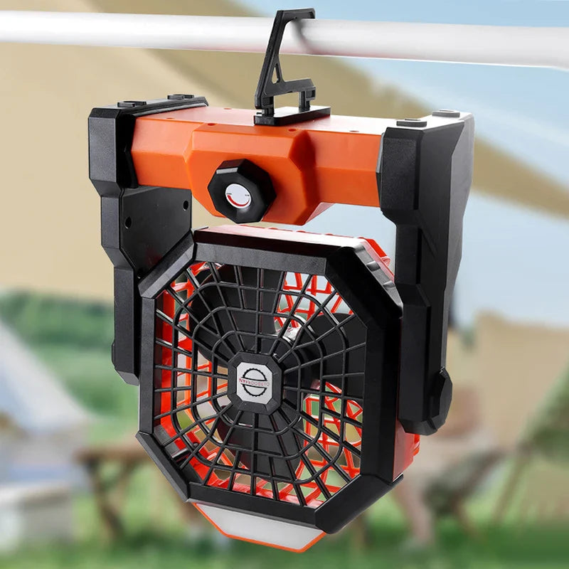 Campora BreezeLight | 2-in-1 Camping Fan with LED Lantern | 7800 mAh Battery | 270° Rotatable | USB Rechargeable | For Tent, Outdoor & Travel