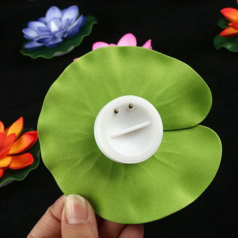 Floating Lotus Lamp LUMILYA | LED Water Sensor | Warm White Light | For Pond, Garden & Parties