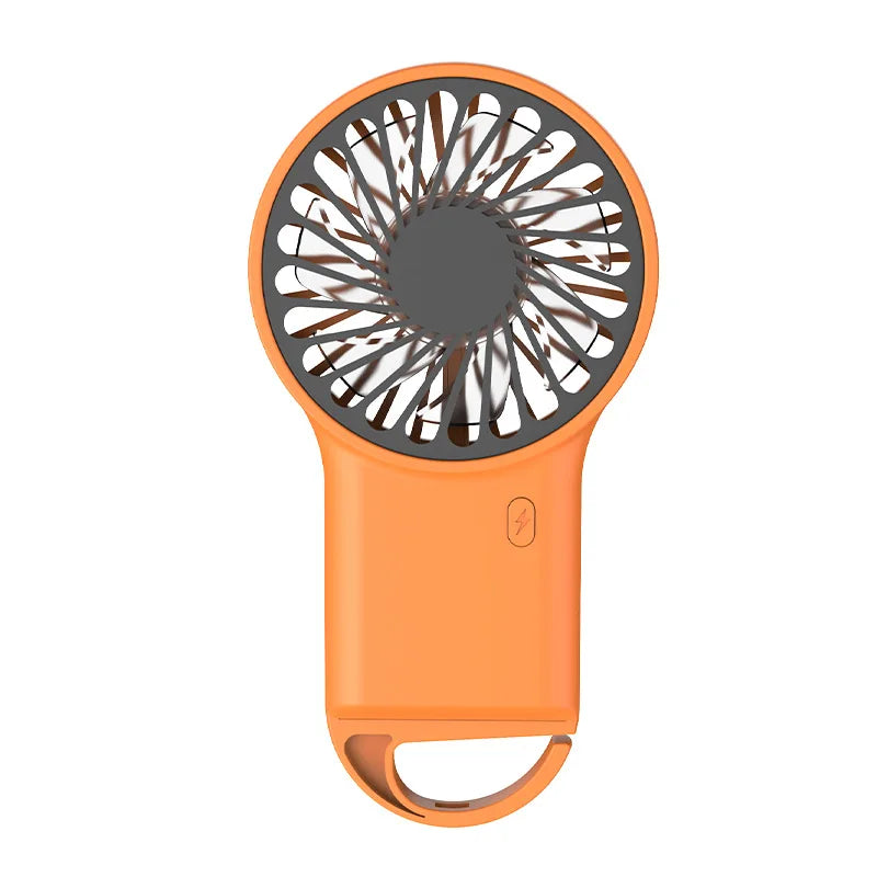 BreezeeGo MinQi Fan with Carabiner | USB Rechargeable & Foldable | Quiet & Portable | For Travel, Office & Home