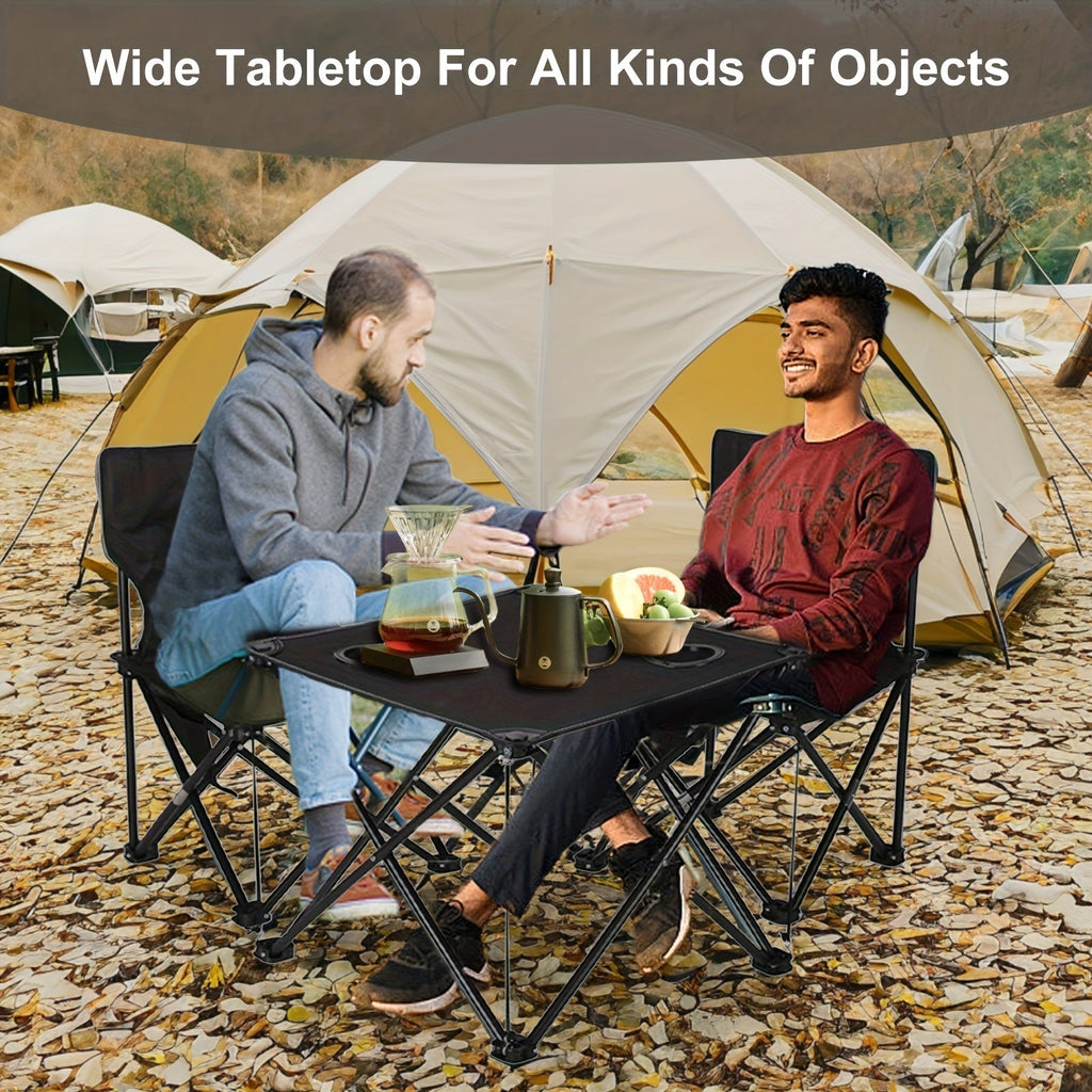 Foldable Garden Seating Set Campafleur | 2 Chairs & 1 Table | Floral Pattern | Portable & Weatherproof