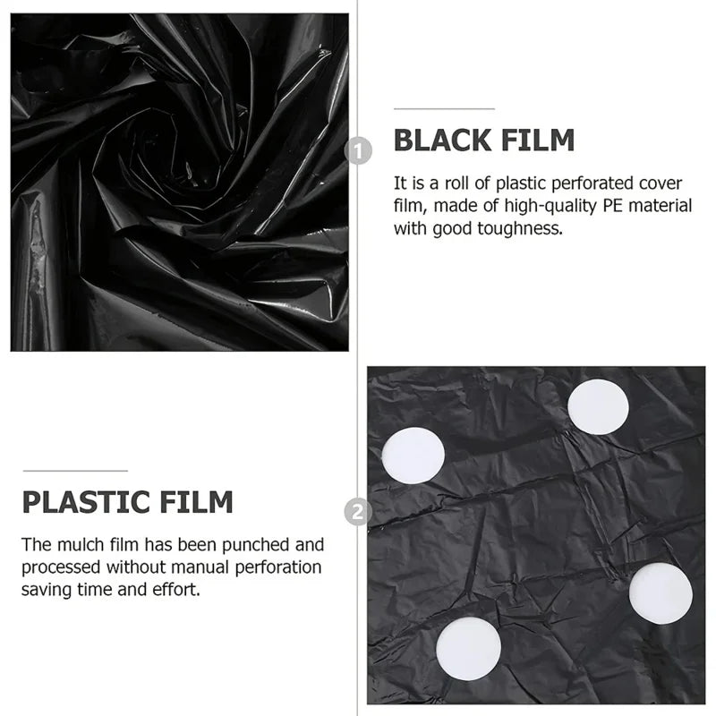 AgroShield Weed Control Fabric | Black Mulch Film | Plant Protection & Yield Increase | Ideal for Greenhouses