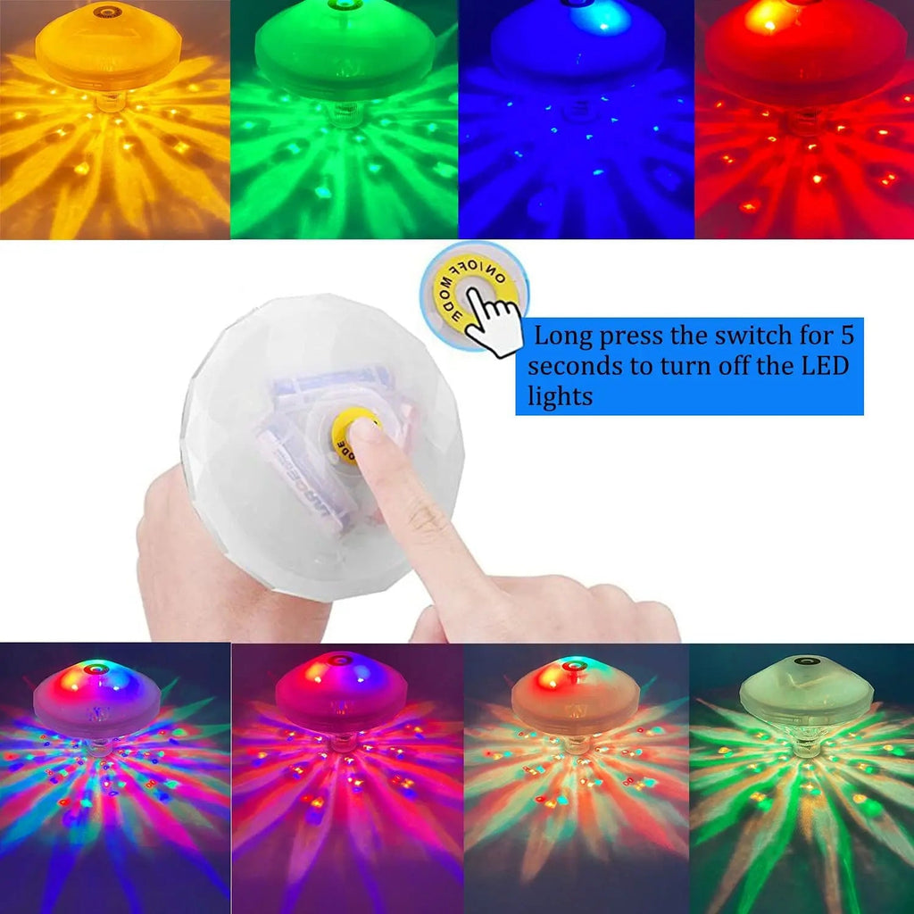 Floating LED Underwater Light AquaLuma | RGB Color Change | IP67 Waterproof | For Pool, Bathtub & Party