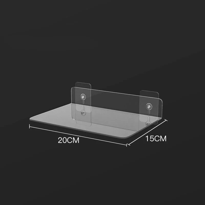 ClearEdge Living | Acrylic Wall Shelf | Transparent Floating Shelf for Bathroom, Kitchen & Living Room | 20–50 cm | Space-Saving Storage